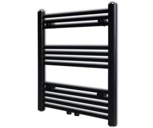 LoogCape Radiateur sèche-serviettes eau chaude noir 600 x 764 mm avec 12 tubes en acier, économie d'énergie, protection contre le gel, montage facile, idéal pour la salle de bain et le séchage