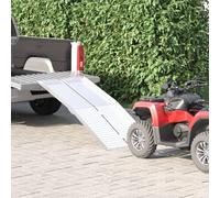 LoogCape Rampe de fauteuil roulant 270 kg en aluminium pliable argenté pour extérieur, mobile, légère, stable, adaptée pour véhicules, escaliers, transport, durable, peu d'entretien, design urbain