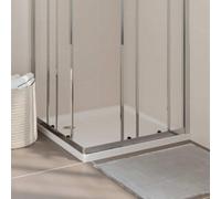 LoogCape Receveur de douche carré en ABS blanc 80 x 80 cm avec seuil bas, antidérapant, adapté au sol, durable, pour salle de bain sans obstacles, convient pour les douches à pied, bac de douche