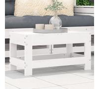 LoogCape Repose-Pied de Jardin Blanc 62x30x32 cm en Bois de pin Massif, modulable, sectionnel, idéal pour Salon extérieur, terrasse ou Patio, pour détente et convivialité en Plein air