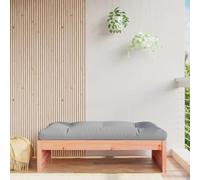 LoogCape Repose-Pied de Jardin Massif en Bois de Douglas 120x80 cm avec Coussin Gris pour extérieur terrasse Patio mobilier modulable et sectionnel pour détente et Confort
