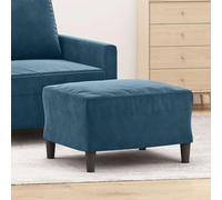 LoogCape Repose-pieds bleu 60 x 50 x 41 cm en velours avec cadre en contreplaqué solide - Polyvalent - Pour salon, chambre à coucher, couloir - Peu encombrant