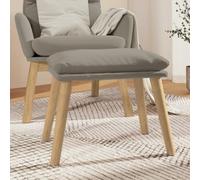 LoogCape Repose-pieds, gris clair, 45 x 29,5 x 35 cm, velours, pieds en bois, multifonction, rembourré, cube de rangement
