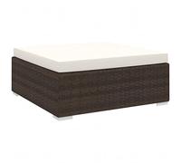 LoogCape Repose-pieds modulaire de jardin avec coussin en rotin synthétique résistant aux intempéries, marron, pouf polyvalent pour balcon, terrasse, salon, extérieur, camping, piscine, peu encombrant