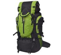 LoogCape Sac à dos de randonnée XXL 75 l noir vert imperméable avec compartiment pour ordinateur portable pour extérieur, voyage, trekking, camping et vie quotidienne, polyester 600D robuste
