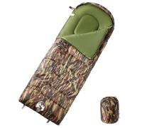 LoogCape Sac de couchage pour adulte de camping 3-4 saisons avec polyester imperméable et respirant, design ultra léger, capuche confortable, double fermeture éclair, taille compacte