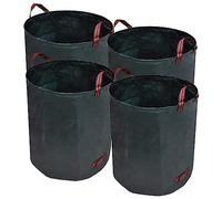 LoogCape Sacs poubelle vert foncé de 67 x 76 cm avec capacité de 272 l, en polyéthylène indéchirable, hydrofuge, avec 3 poignées solides en sangle, double couture, idéal pour le jardin, la maison, le