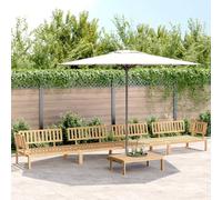 LoogCape Salon Palette de Jardin modulable 5 pièces en Bois d'acacia Massif avec Table et canapés d'angle et centraux pour extérieur terrasse Balcon Patio
