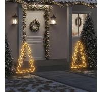 LoogCape Sapin de Noël avec piquets et 115 LED 90 cm étanche pour l'intérieur et l'extérieur avec 8 modes d'éclairage, source d'alimentation USB, décoration festive pour jardin, balcon, fenêtre