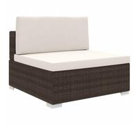 LoogCape Siège Central sectionnel en résine tressée Marron avec Coussins Amovibles pour mobilier de Jardin extérieur, modulable, léger, Robuste en Acier Enduit de Poudre