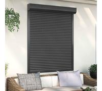 LoogCape Store enrouleur anthracite 120 x 150 cm en aluminium et polyuréthane pour extérieur et intérieur, brise-vue, protection solaire, occultant, anti-effraction, anti-bruit, isolation thermique