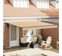 LoogCape Store enrouleur extensible à bras articulé, multicolore, 400 x 300 cm, en polyester et aluminium, résistant aux intempéries et aux UV, commande à manivelle pour balcon, terrasse, jardin