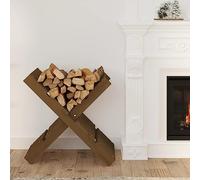 LoogCape Support à bûches de cheminée, marron miel, 47 x 39,5 x 48 cm, en pin massif, pour le stockage du bois de chauffage, aide à l'empilage, système de stockage résistant aux intempéries pour