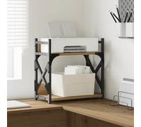 LoogCape Support d'imprimante en chêne Artisan - 40 x 20 x 40 cm - En bois de style industriel avec surface rustique - Pour bureau à domicile, organisation et espace de rangement