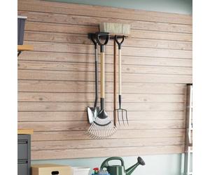 LoogCape Support mural pour appareils, noir, en acier, durable, peu encombrant, polyvalent, pour garage, atelier, abri de jardin, idéal pour organiser et ranger outils, crochets, valises et petites
