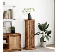 LoogCape Support postal avec espace de rangement aspect bois vieilli 31 x 30 x 90 cm pour plantes, fleurs, décorations, balcon, terrasse, intérieur et extérieur, peu encombrant, robuste, polyvalent