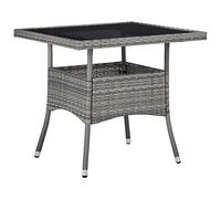 LoogCape Table à dîner d'extérieur en résine tressée Gris avec Verre trempé pour terrasse, Balcon ou Patio, capacité 4 Personnes, mobilier léger et résistant aux intempéries