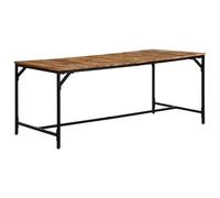 LoogCape Table à Manger en Bois Massif de manguier 180x90 cm avec Structure en Fer, Design Industriel Robuste, idéale pour Repas, Cuisine ou Salle à Manger, Style Moderne Rustique