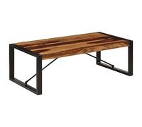 LoogCape Table basse 120 x 60 x 40 cm en bois d'acacia massif poli, peint, laqué, table de salon robuste de style industriel, table d'appoint durable pour votre maison