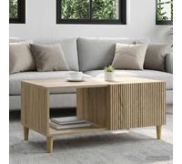 LoogCape Table Basse Chêne Sonoma 90 x 50 x 40 cm Bois d'ingénierie pour Salon, Meuble de Rangement avec Porte à charnière, Design Vintage, Structure Solide, idéal pour séjour et Espace détente