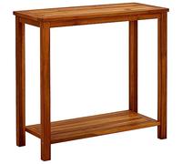 LoogCape Table Console de Jardin en Bois d'acacia Massif 80x35x75 cm avec étagère inférieure pour terrasse Balcon Patio mobilier extérieur Robuste