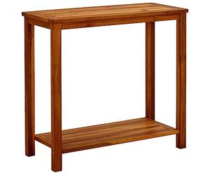 LoogCape Table Console de Jardin en Bois d'acacia Massif 80x35x75 cm avec étagère inférieure pour terrasse Balcon Patio mobilier extérieur Robuste