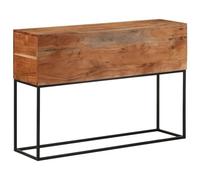 LoogCape Table Console en Bois d'acacia Massif 110x30x75 cm avec Pieds en Fer pour Salon entrée Chambre décoration intérieure