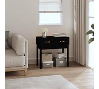 LoogCape Table Console Noire en Bois Massif de pin 76,5x40x75 cm avec tiroirs, idéale pour Salon Chambre ou entrée, Design Durable et Pratique pour Rangement et décoration intérieure