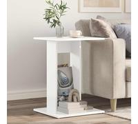 LoogCape Table d'appoint blanche en bois - 45 x 40 x 62,5 cm - Rectangulaire - Pour salon, chambre à coucher, couloir, bureau, table de rangement pour canapé, lit, coin - Solution intérieure stable