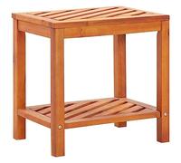 LoogCape Table d'appoint en bois d'acacia massif 45 x 33 x 45 cm avec étagère, imperméable et résistante aux intempéries, pour salon, chambre à coucher, couloir, bureau, canapé, lit, coin