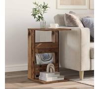 LoogCape Table d'appoint rectangulaire en bois vieilli - 40 x 35 x 60,5 cm - Pour intérieur, canapé, lit, salon, chambre à coucher, couloir, bureau, étagère décorative