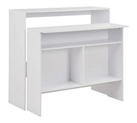 LoogCape Table de bar avec 2 plateaux de table, blanche, 130 x 40 x 120 cm, en bois, table mange-debout pliable pour cuisine, salle à manger, salon, avec beaucoup d'espace pour la décoration et les