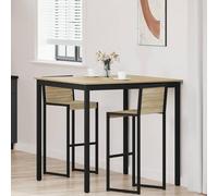 LoogCape Table de Bar carrée en Bois d'ingénierie avec Cadre en métal pour intérieur Moderne ou Rustique, Meuble Robuste et Stable idéale pour Repas, dîner, Salle à Manger ou Cuisine