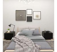 LoogCape Table de chevet noire, 100 x 35 x 40 cm, en bois dérivé du bois, armoire d'appoint durable pour chambre à coucher, espace de rangement pratique