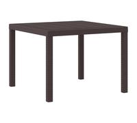LoogCape Table de Jardin Marron rectangulaire 100x100x73 cm polyrotin Robuste pour terrasse Balcon Patio mobilier extérieur Pratique pour Repas Convivial et fêtes en Plein air