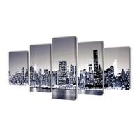 LoogCape Tableau mural monochrome New York - 100 x 50 cm - Impression sur toile - Décoration moderne - Pour salon, chambre à coucher, collage