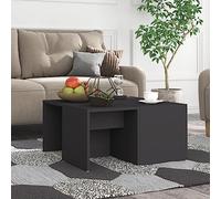 LoogCape Tables Basses 4 pièces Gris en Bois d'ingénierie, Design scandinave et Industriel, Plateau relevable, Rangement gigogne, idéal pour Salon, séjour, Chambre ou entrée
