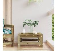 LoogCape Tabouret de jardin en pin imprégné, robuste, 57,5 x 57,5 x 30 cm, utilisable comme siège, repose-pieds ou table d'appoint pour jardin, terrasse et balcon