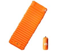 LoogCape Tapis isolant auto-gonflant avec coussin orange pour camping, trekking et activités de plein air, tapis thermique, imperméable, ultra léger, pliable, avec sac de transport et kits de