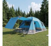 LoogCape Tente de Camping familiale Vert armée Personnes en Polyester et Acier Robuste pour randonnée, Festival, Montagne, Plage ou extérieur avec moustiquaire et auvent détachable