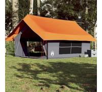 LoogCape Tente de camping pour 5 personnes, gris/orange, imperméable, polyester 185T, revêtement PU, avec toit de pluie amovible, raccord E et moustiquaire, pour camping, randonnée, festival, 2