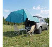 LoogCape Tente de toit de voiture, bleu, 350 x 250 cm, polyester et acier, avec fermeture éclair et ouverture d'air, pliable, pour extérieur, camping, jardin, protection contre la pluie