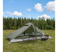 LoogCape Tente de trekking 4 personnes vert olive en polyester 185T avec revêtement en polyuréthane, poteaux en fibre de verre, dimensions totales 260 x 254 x 125 cm, imperméable pour camping et