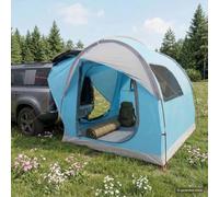 LoogCape Tente de voiture avec toit bleu, 239 x 210 x 210 cm, polyester et acier, toit de protection pliable pour camping, extérieur, plage et pluie, avec bâche de pluie