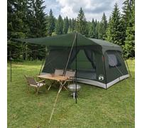 LoogCape Tente familiale vert olive 500 x 400 x 230 cm polyester acier avec toit en toile, ouverture d'air et fermeture éclair pour plage, camping, jardin, vacances d'été, aventures familiales