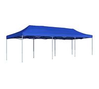 LoogCape Tente pliante pop-up - 3 x 9 m - Bleu - Avec toit Oxford 600D résistant aux UV et à l'eau - Avec 12 piquets de sol et 6 cordes - Pour événements de jardin et d'extérieur