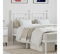 LoogCape Tête de lit de rechange en métal blanc 120 cm avec dossier pour lit double, chambre à coucher, montage mural, accessoire de lit stable pour confort et décoration