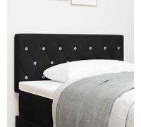 LoogCape Tête de lit noire 100 cm, en cuir synthétique, rembourrée, réglable, pour lit, chambre à coucher, design moderne, bois de pin robuste, élégant, durable
