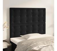 LoogCape Tête de lit noire 100 x 5 x 118/128 cm, en velours, rembourrée, hauteur réglable, pour cadre de lit, chambre à coucher, pieds en bois robuste, dossier confortable