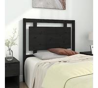 LoogCape Tête de lit noire 95,5 x 4 x 100 cm en pin massif, tête de lit en bois naturel, robuste, pour chambre à coucher, design rustique, montage facile